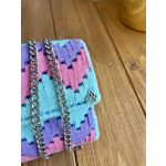 Türkiiz-rózsaszín-lila táska