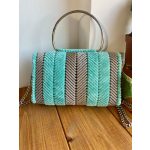 Türkiz-ezüst táska