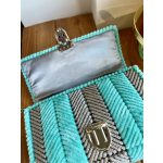 Türkiz-ezüst táska