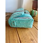 Türkiz-ezüst táska