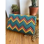 Zöld-mustár-tégla táska