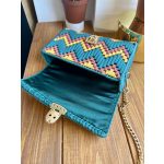 Zöld-mustár-tégla táska