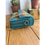 Zöld-mustár-tégla táska