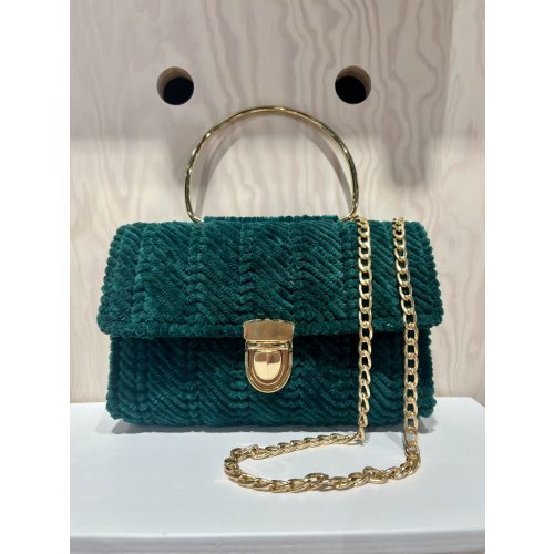 Zöld-arany karácsonyi táska